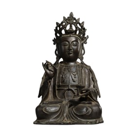 Chinese Ming Dynasty bronze seated Buddha statue