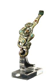 Gold and silver inlaid belt hooks from the Warring States period in China