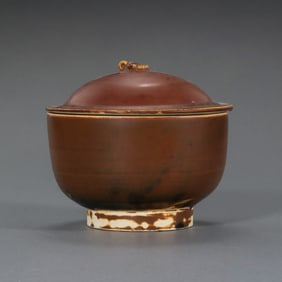 Chinese Song Dynasty Purple-Gold Glazed Covered Bowl
