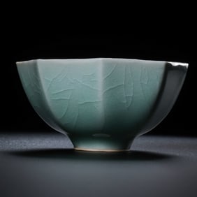 Lotus seed cup with pale celadon glaze from Longquan kiln in the Southern Song Dynasty, China