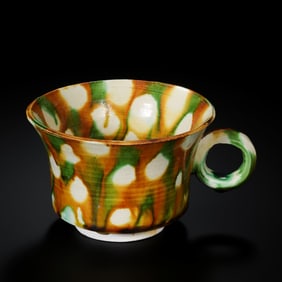 Chinese Tang Dynasty Sancai (three-color glazed) cup