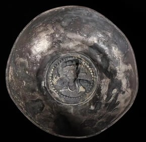 Kushan Empire (1st-3rd century AD) Silver plate with Aphrodite motif