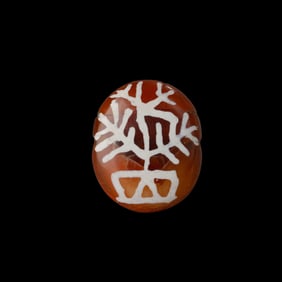 Pyu-Pagan Etched Carnelian Bead with Rare Motif