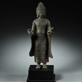 West Asian bronze standing Buddha statue