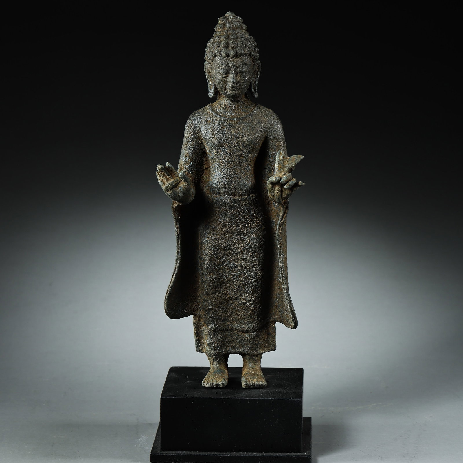 West Asian bronze standing Buddha statue (1 of 10)