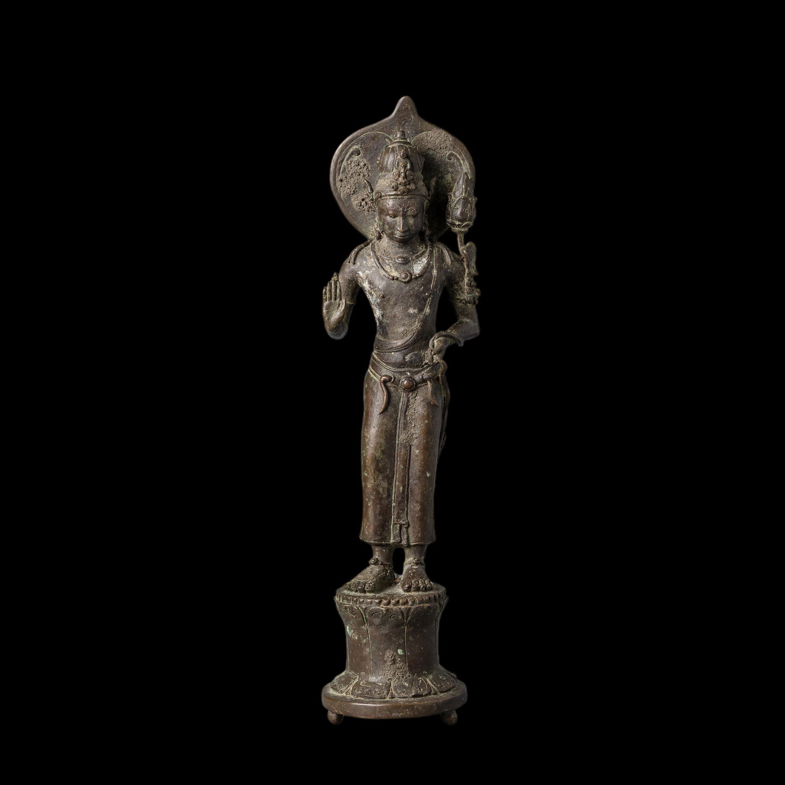 West Asian bronze standing Buddha statue (1 of 6)
