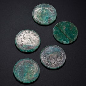 A set of 20th-century Chinese pure silver coins