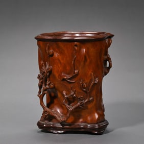 Chinese Qing Dynasty Bamboo Carved Pen Holder