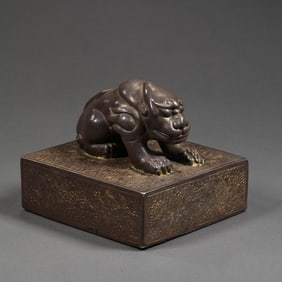 Pure Silver Auspicious Beast Seal from the Qing Dynasty, China