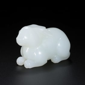 Hotan White Jade Rabbit in Qing Dynasty, China