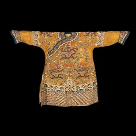 Chinese Qing Dynasty silk dragon robe
