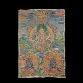 Chinese Qing Dynasty Buddhist brocade
