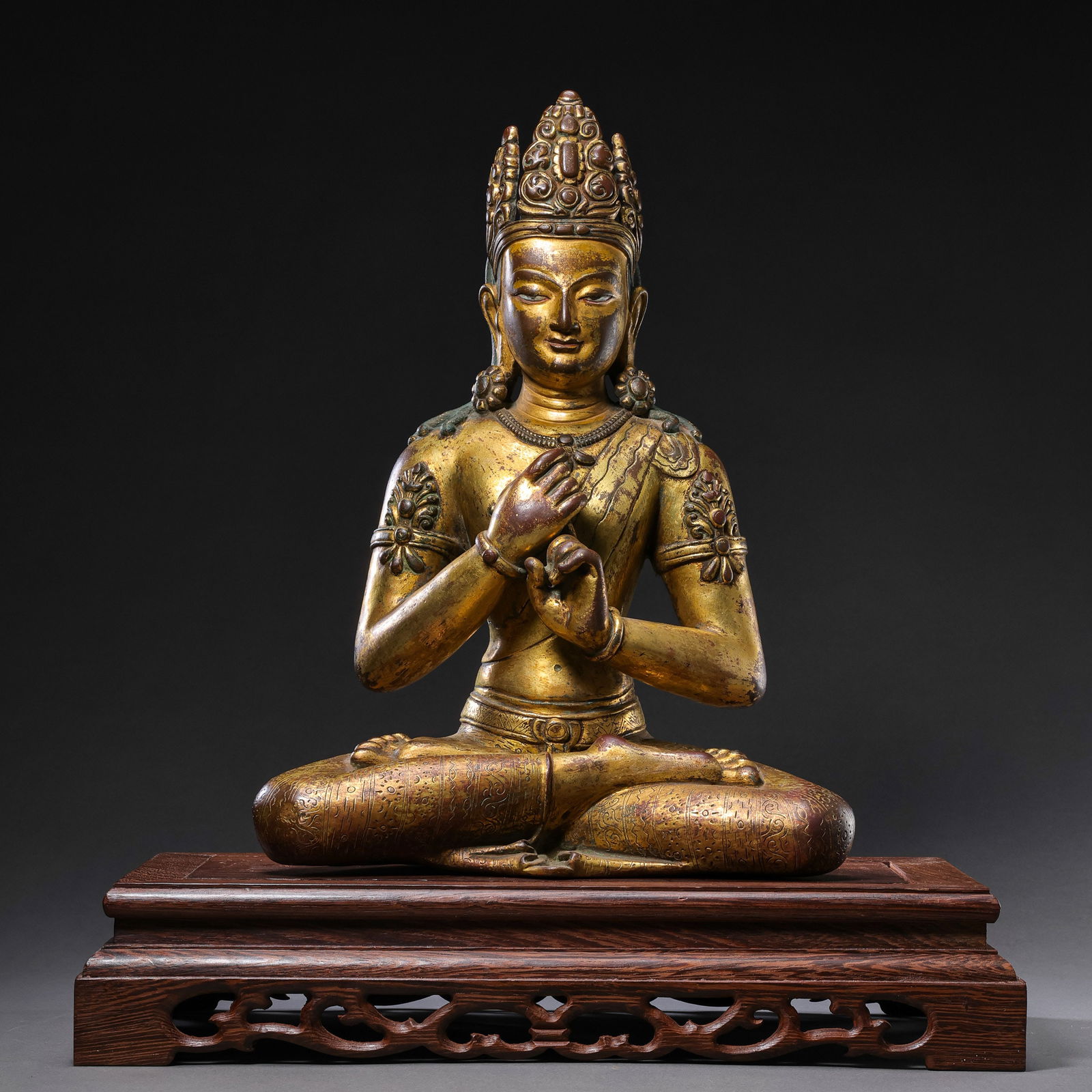 Chinese Ming Dynasty Gilt Bronze Seated Buddha Statue (1 of 12)
