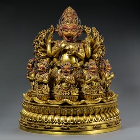 Chinese Ming Dynasty Gilt Bronze Buddhist Statue