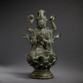 Bronze seated Buddha statue from the Liao Dynasty in China