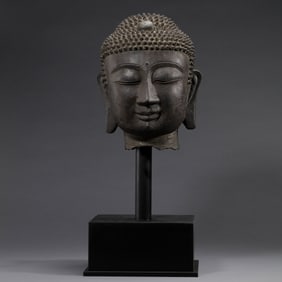 Chinese Ming Dynasty Bronze Buddha Head