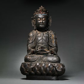 Chinese Ming Dynasty bronze seated Buddha statue
