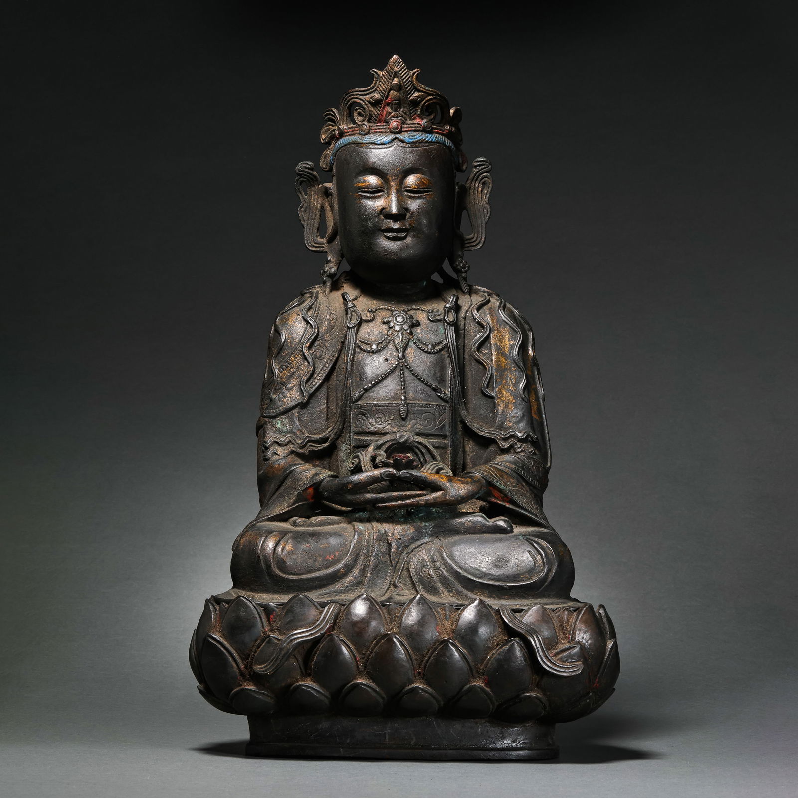 Chinese Ming Dynasty bronze seated Buddha statue (1 of 11)