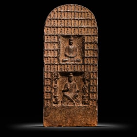 Blue stone Buddhist niche from the Northern Wei Dynasty in China