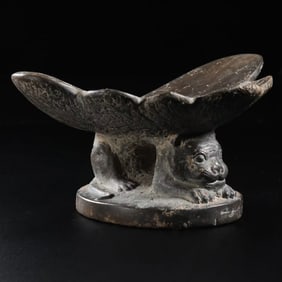 Chinese Tang Dynasty Bluestone Auspicious Beast Pillow