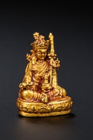 Pure gold seated Buddha statue from the Qing Dynasty in China
