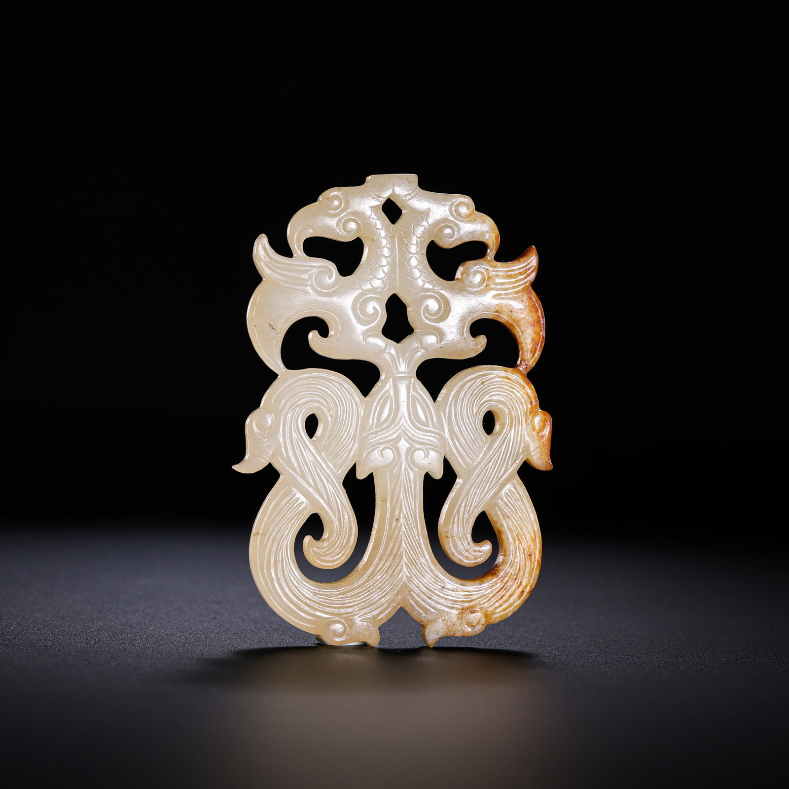 Chinese Han Dynasty Chilong and Double Phoenix Pendant (1 of 8)