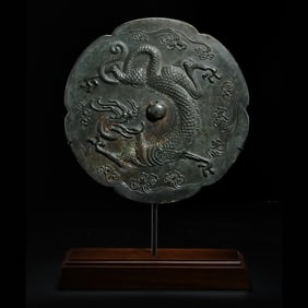 Chinese Tang Dynasty Dragon Pattern Bronze Mirror