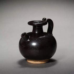 Black-glazed ewer from Gongxian kiln, Tang Dynasty, China