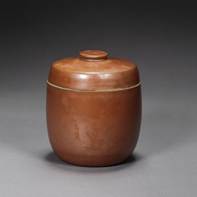 Red-glazed covered bowl from Yaozhou kiln, Northern Song Dynasty, China