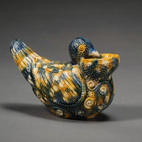 Chinese Tang Dynasty Tricolor Glazed Mandarin Duck Cup
