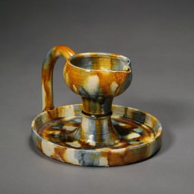 Chinese Tang Dynasty three-color lampstand