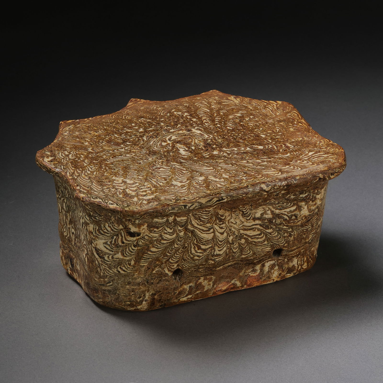 Chinese Tang Dynasty Black and White Glazed Marbled Pillow (1 of 8)