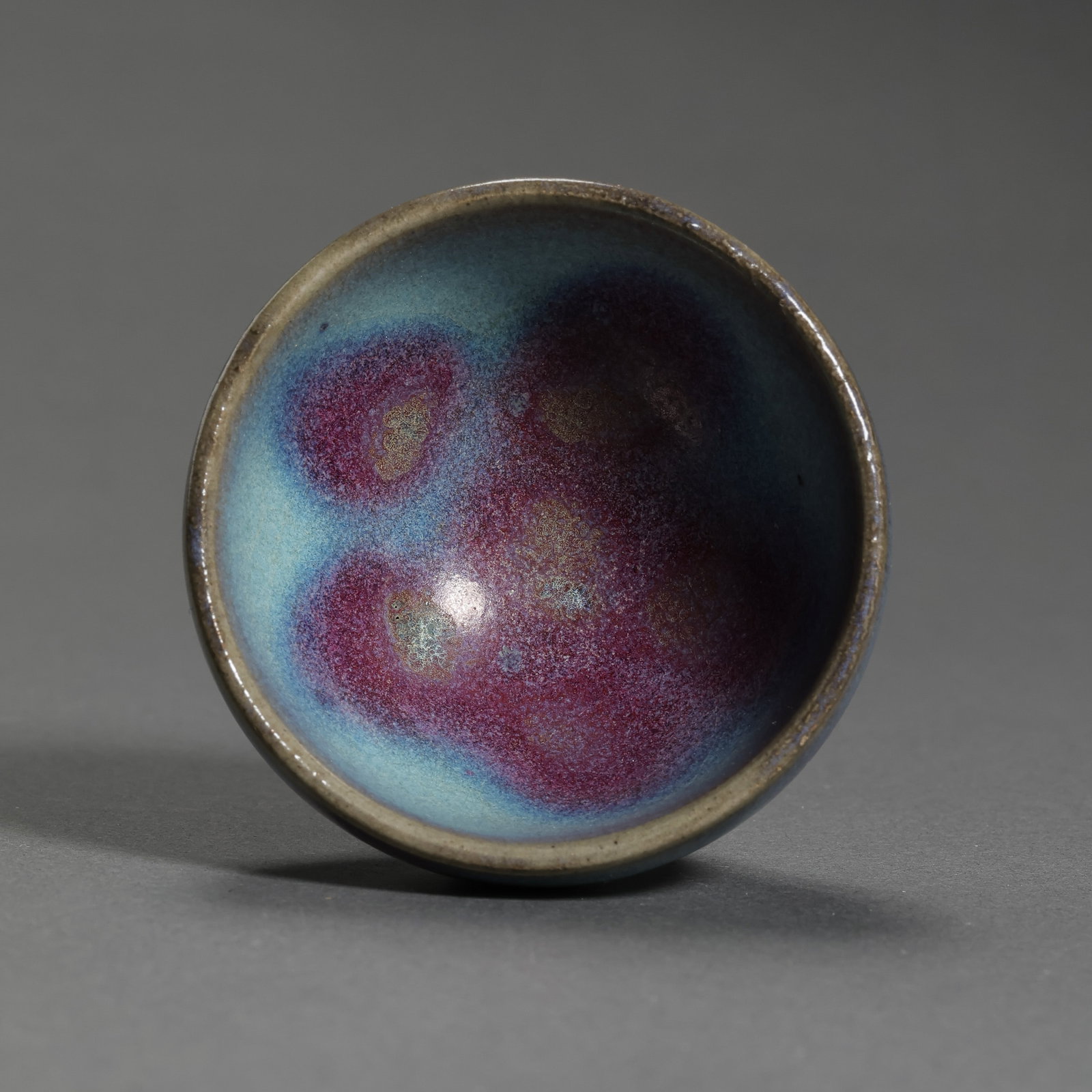 A red wine cup with sky-blue glaze from Jun ware of the Northern Song Dynasty. (1 of 5)