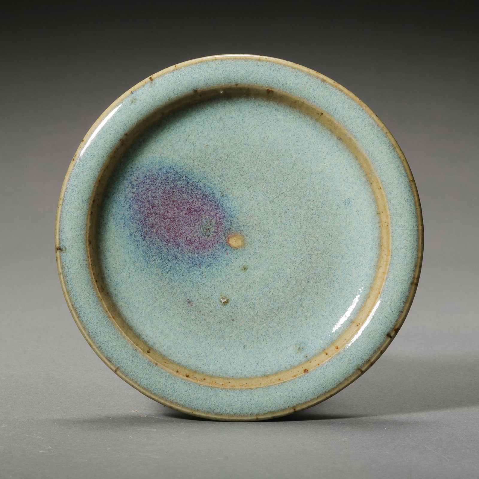 A Jun ware brush washer with a sky-blue glaze and red folded rim from the Northern Song Dynasty in (1 of 5)