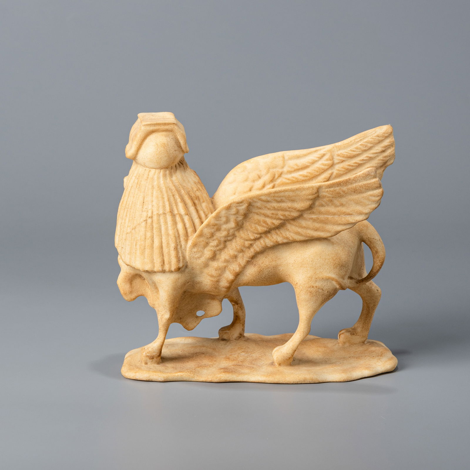 HELLENISTIC GREEK MARBLE SPHINX WITH WINGS - 2