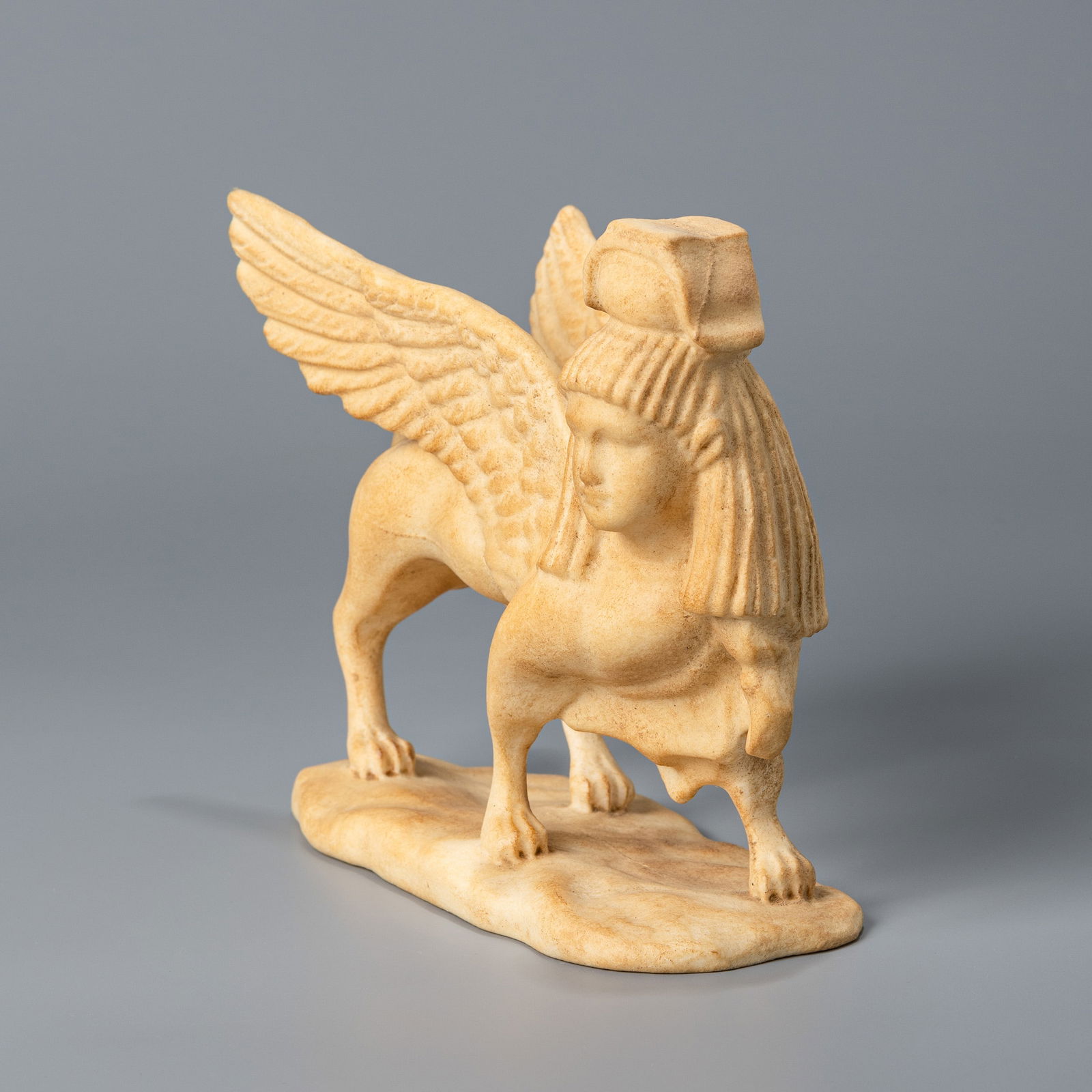 HELLENISTIC GREEK MARBLE SPHINX WITH WINGS - 3