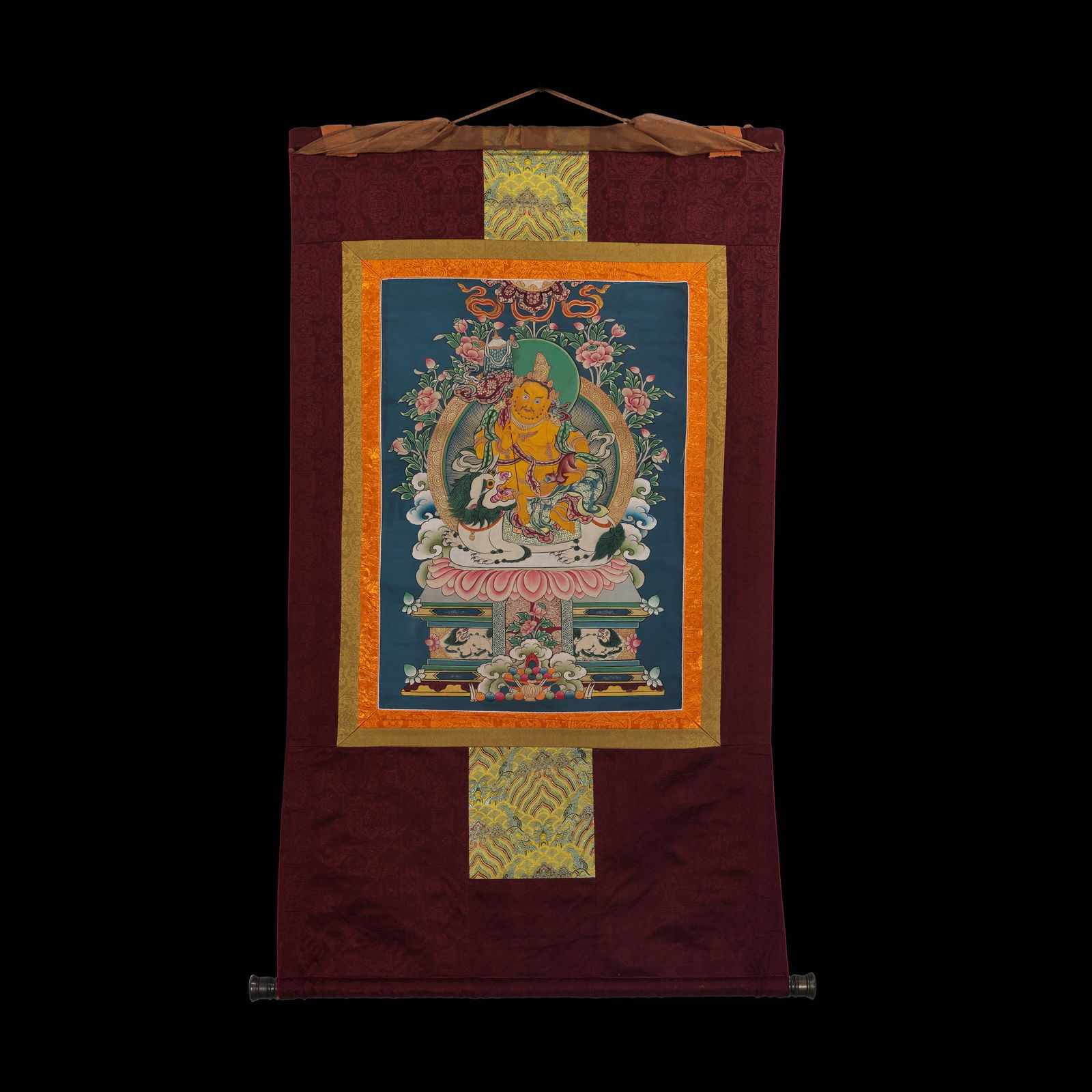 18TH-CENTURY TIBETAN PAINTED THANGKA OF THE GOD OF WEALTH (1 of 12)