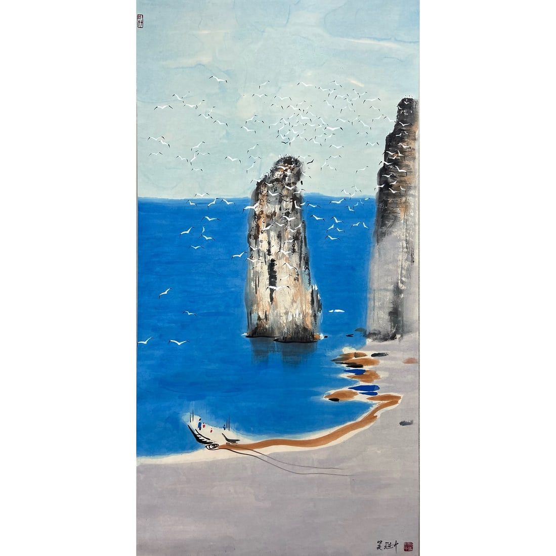 WU GUANZHONG (1919-2010): Ink on Paper, Hanging Scroll, Mounted Image Size :Length : 137.0 cm (53.93 in.)Width : 68.0 cm (26.77 in.)*If you win the item, we will provide customized packaging tailored specifically for your