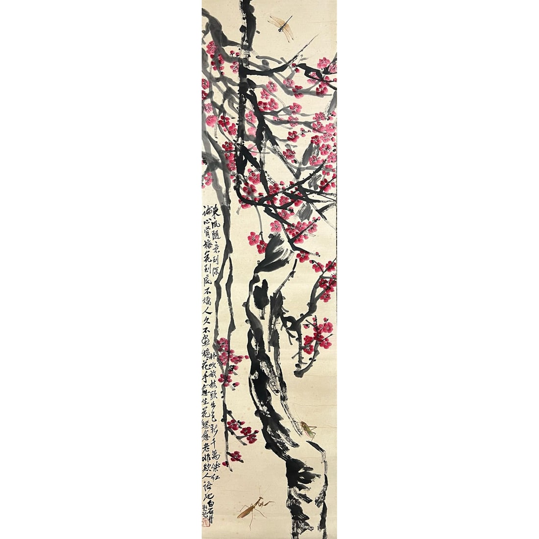 EMPEROR HUIZONG OF SONG (1802-1135): PINE AND CRANES (SONG HE YAN NIAN)Ink on Silk, Hanging Scroll, Mounted DescriptionThis elegantly composed hanging scroll (li-zhou) is executed in monochrome ink on a fine silk ground (juan-ben). The p