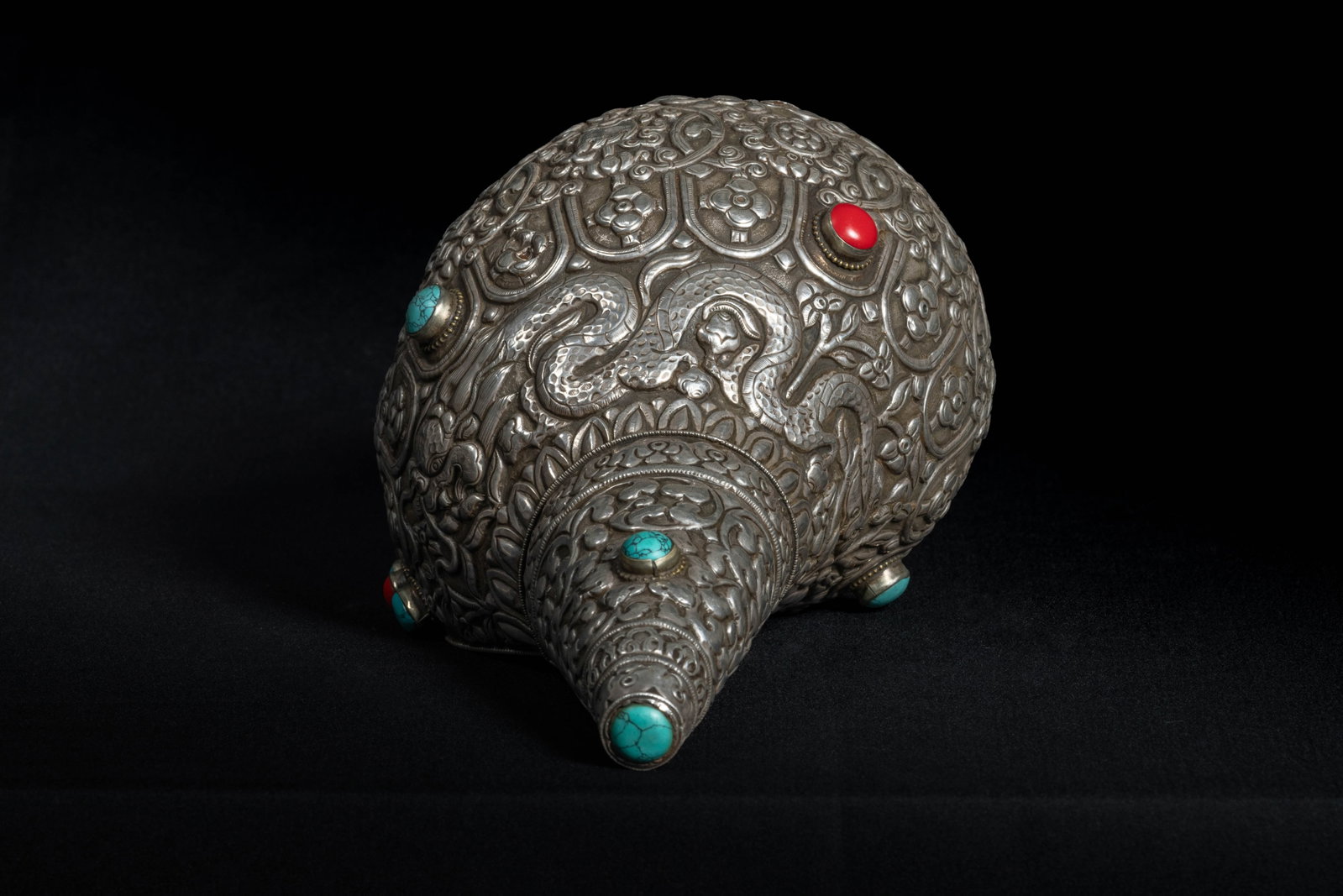Chinese Qing Dynasty Buddhist Silver Conch Shell - 4
