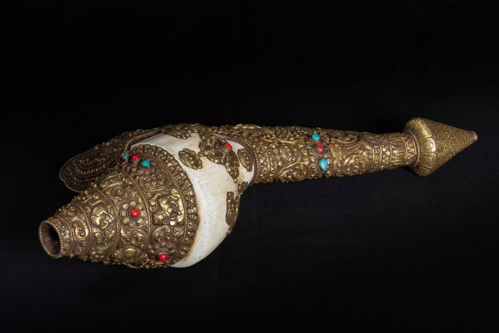 Chinese Qing Dynasty Buddhist Silver Conch Shell - 3