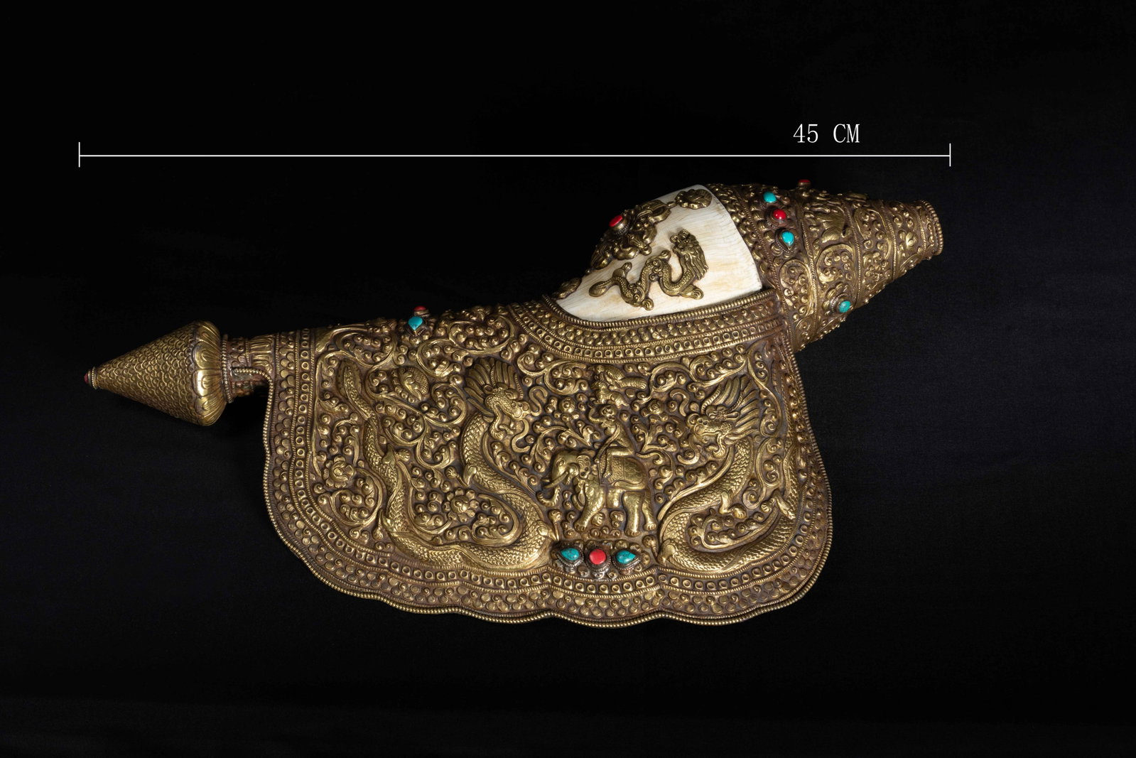 Chinese Qing Dynasty Buddhist Silver Conch Shell - 7
