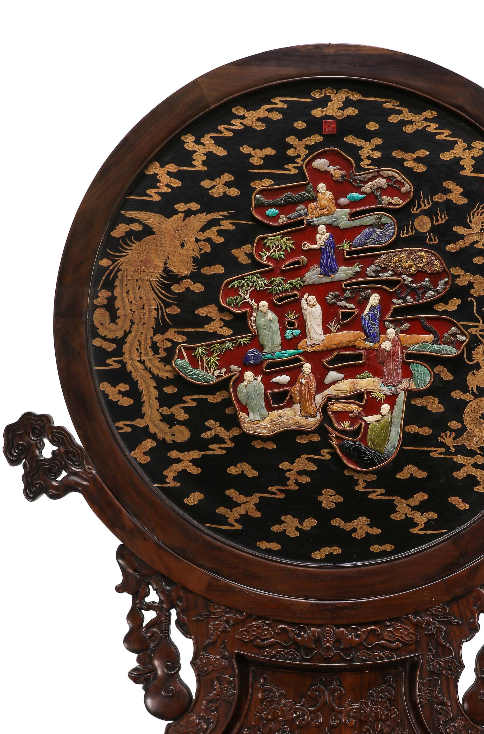 Chinese Qing Dynasty Longevity Character Screen - 6