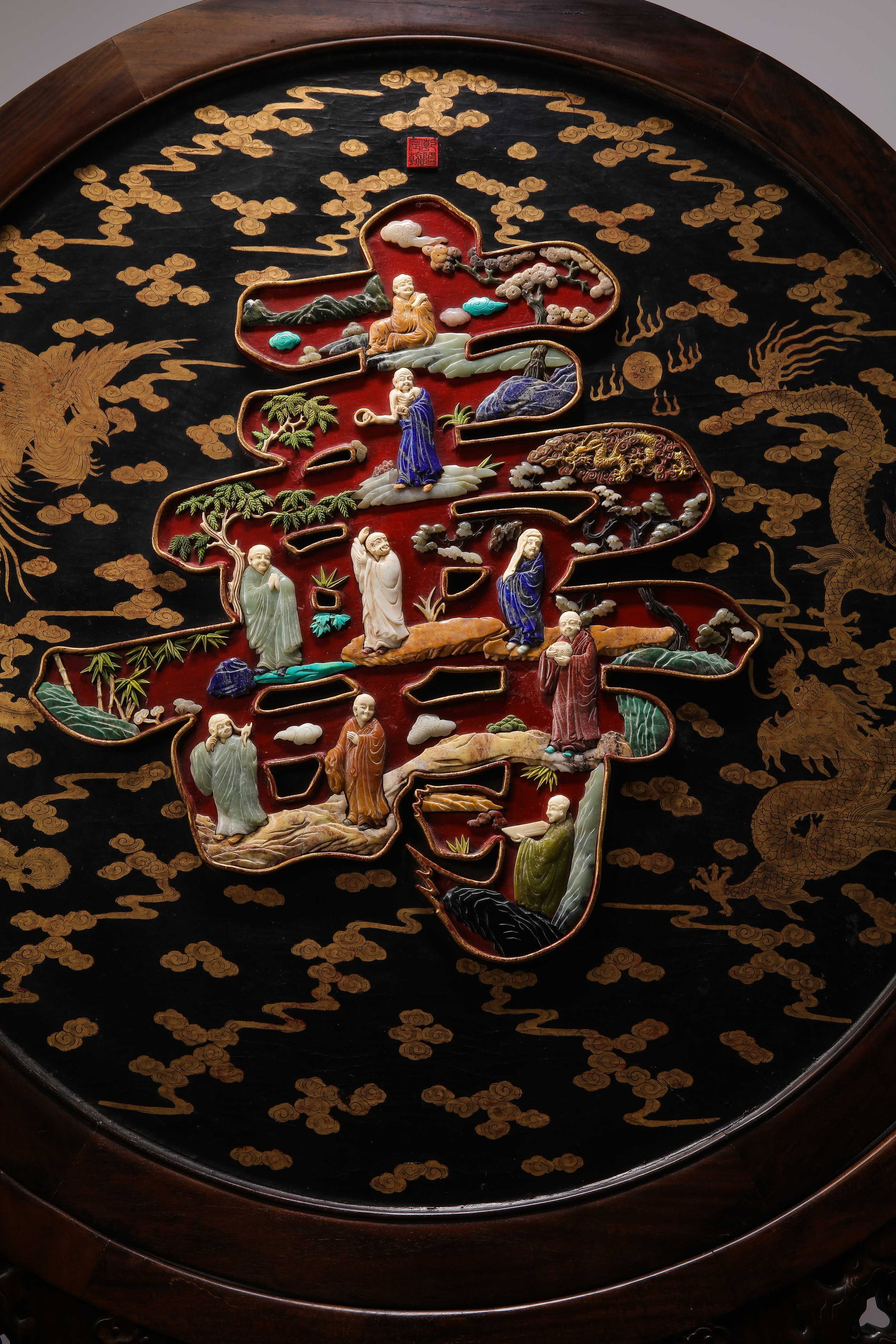 Chinese Qing Dynasty Longevity Character Screen - 8