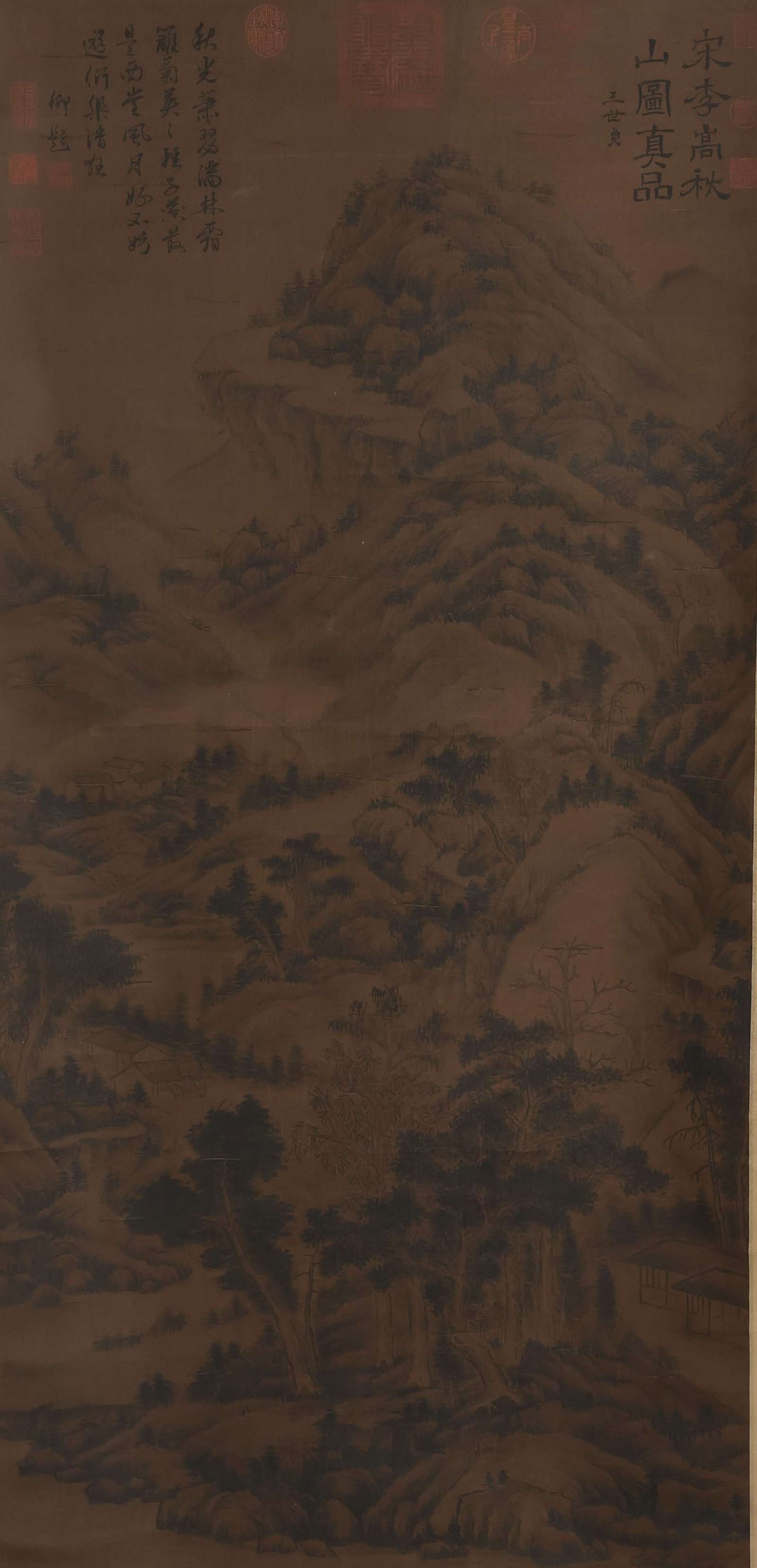 Autumn Mountain Painting by Li Gao of the Song Dynasty: L . 132 cm . W . 64 cm .