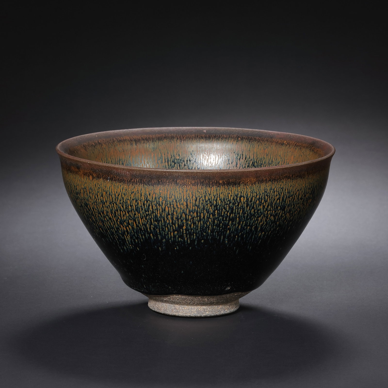 Hare's fur tea bowl from the Jian kiln of the Southern Song Dynasty, China: Diam. 12.5 cm. H. 7.5 cm.