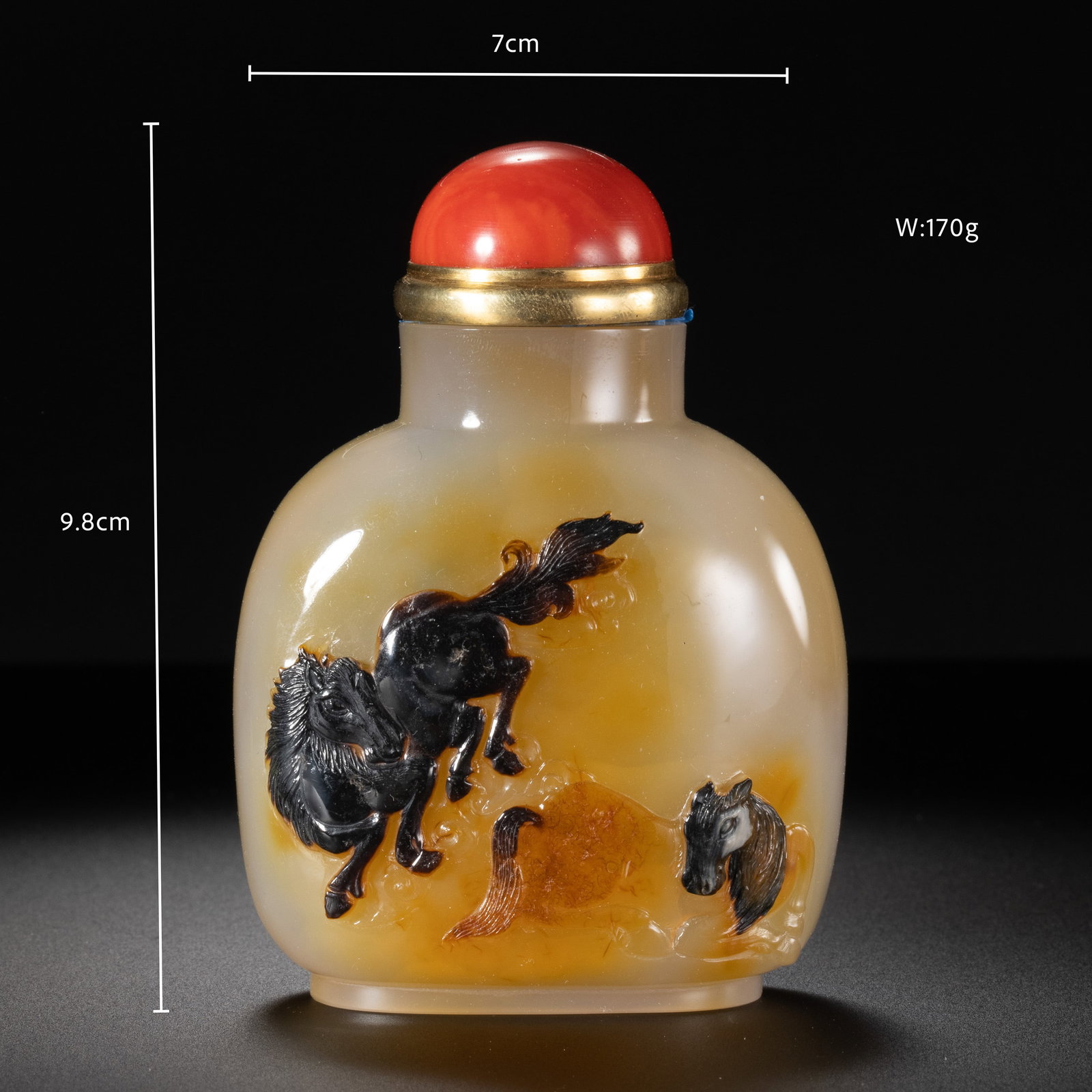 Chinese Qing Dynasty Agate Snuff Bottle - 2