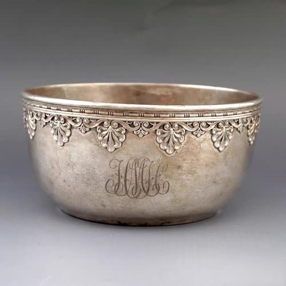 American Standard Sterling Silver Single Bowl with Embossed Floral Motifs (1 of 4)