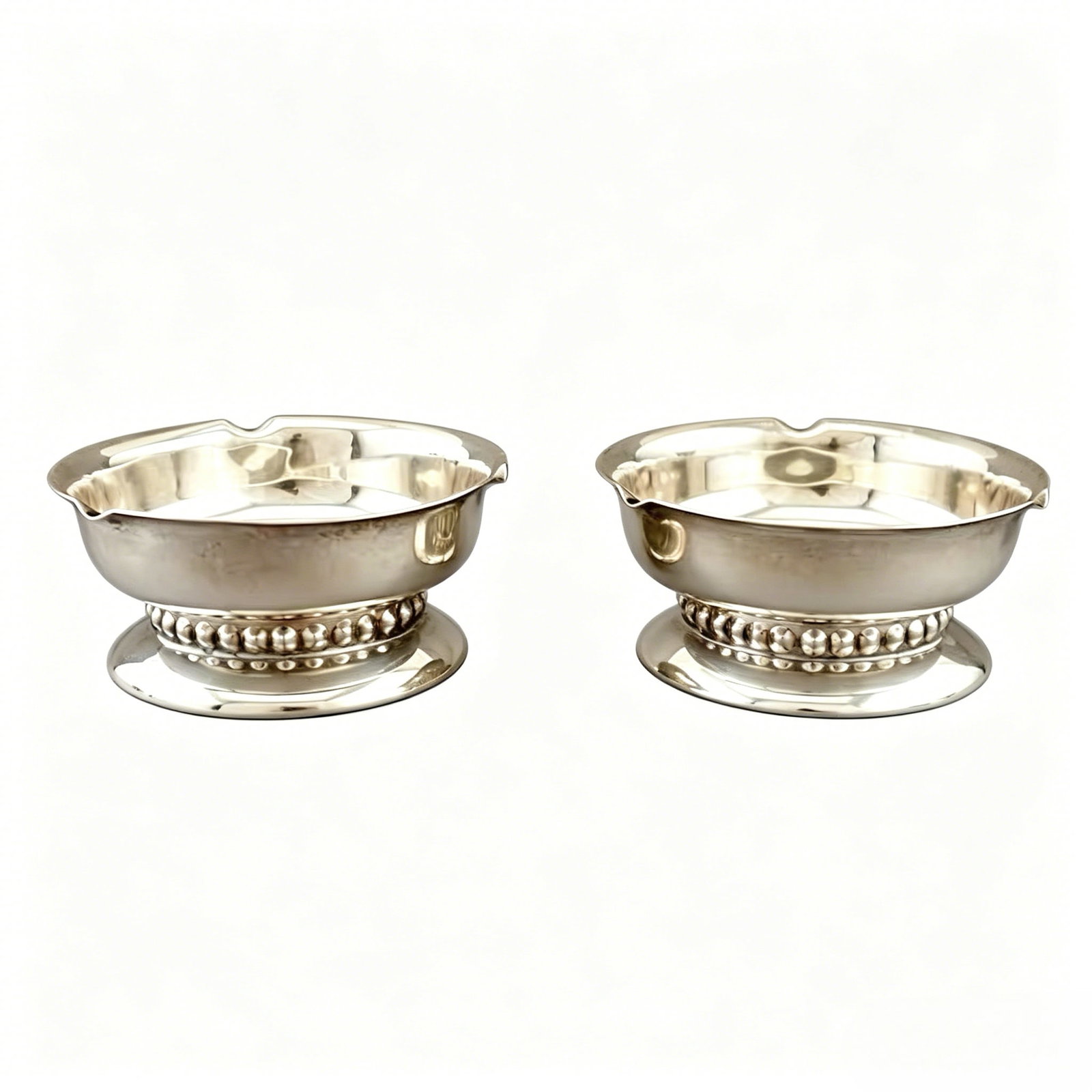 Pair of Sterling Silver Beaded Three-Lip Small Bowls by Gorham Manufacturing Company (1 of 6)