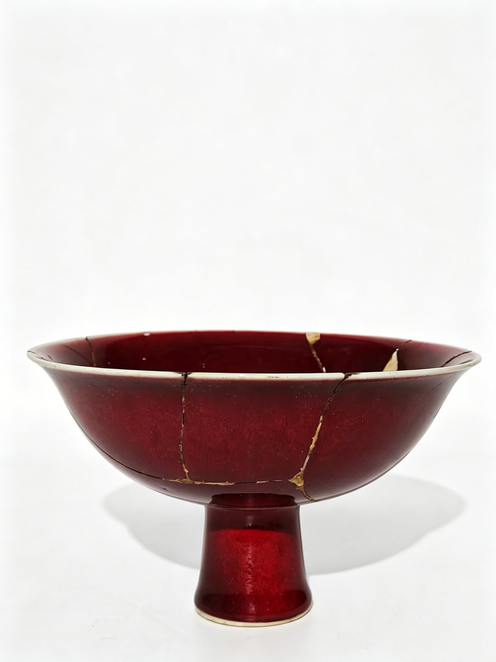 Gemstone Red Glaze Stemmed Bowl with Xuande Reign Mark, Ming Dynasty (1 of 6)